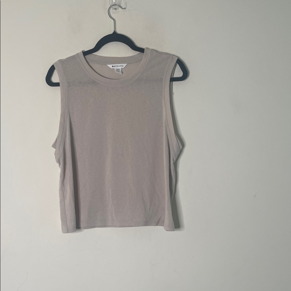 Athleta Taupe Sleeveless Muscle Tee